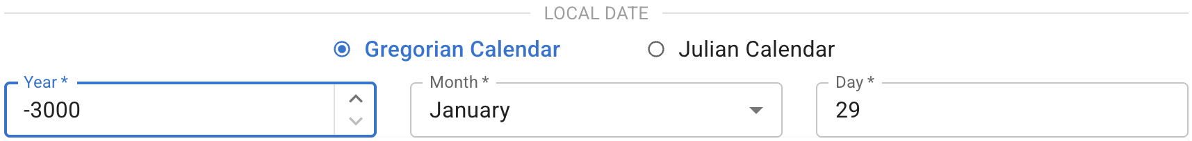 Enter date