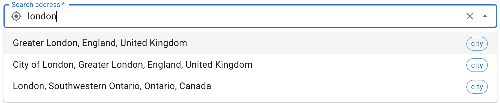 Search address