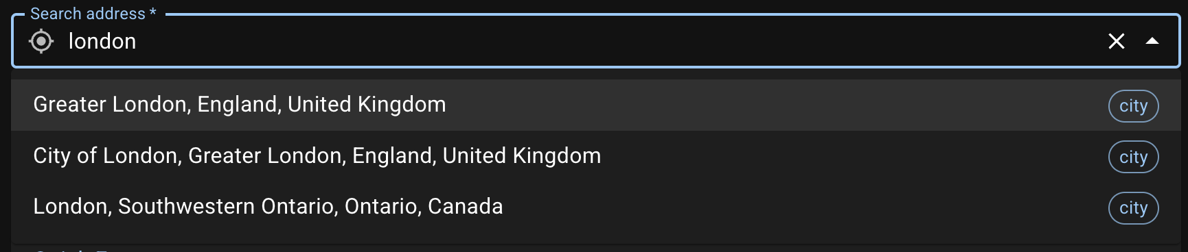 Search address